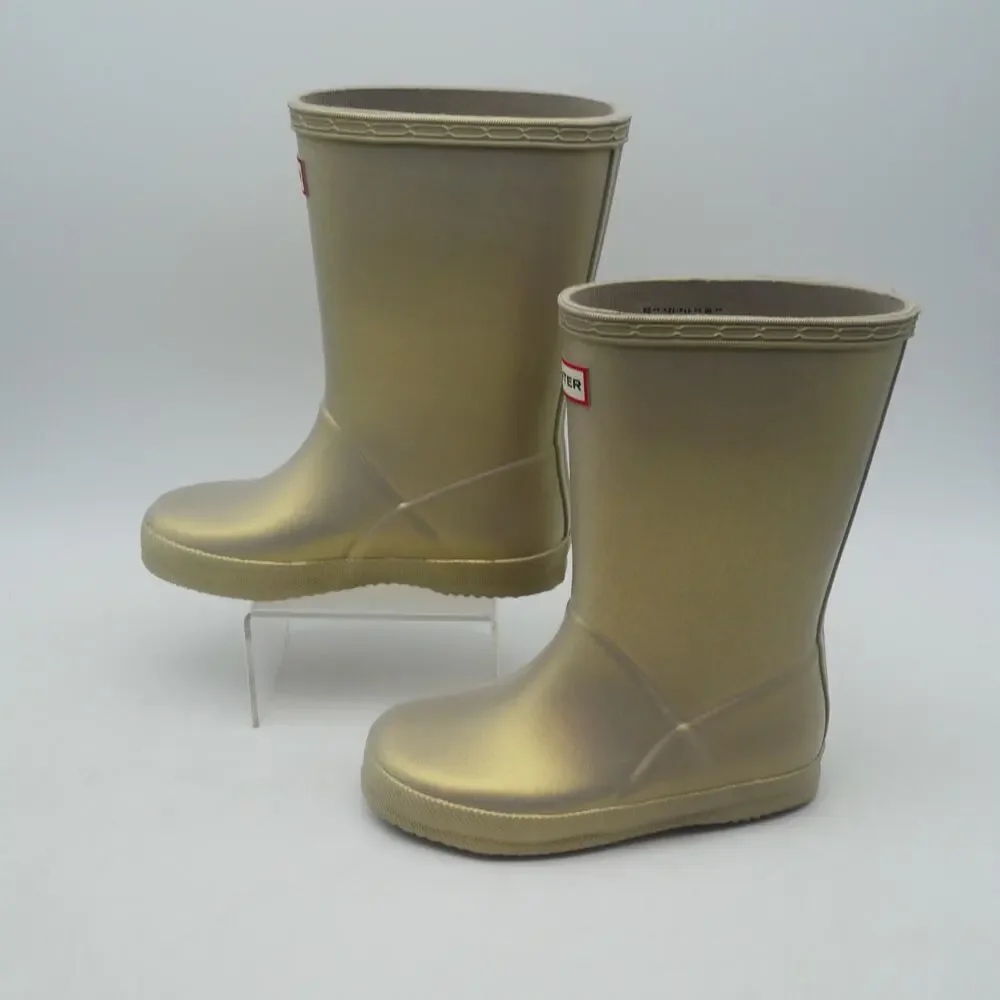 NEW Hunter Kids First Classic Rain Boots Nebula Gold Little Kid's US 12 UK 10
